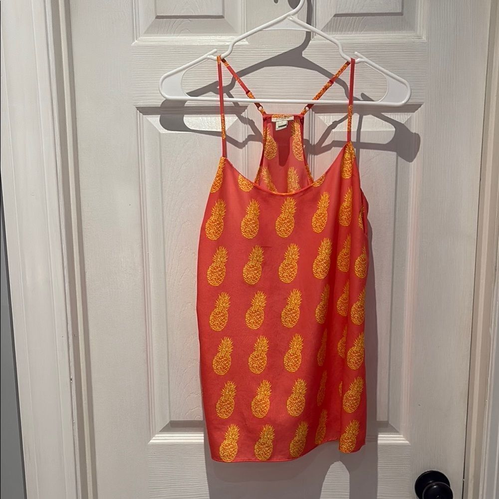 J.Crew racerback pineapple tank SZ 2